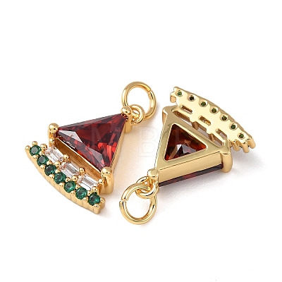 Brass Micro Pave Cubic Zirconia Pendants KK-C143-33C-G-1