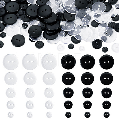 2-Hole Flat Round Resin Sewing Buttons For Costume Design BUTT-TA0001-62-1