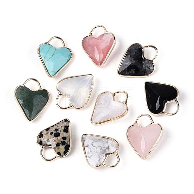 Natural & Synthetic Mixed Stone Faceted Pendants G-Q601-03G-1