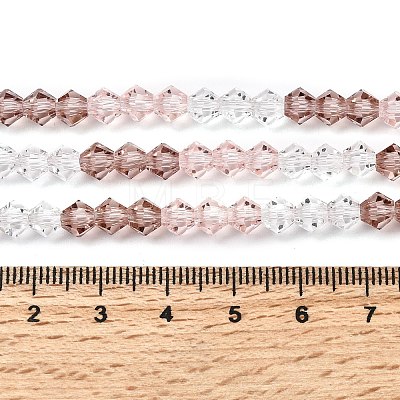 Transparent Gradient Color Glass Beads Strands GLAA-F131-01B-04-1