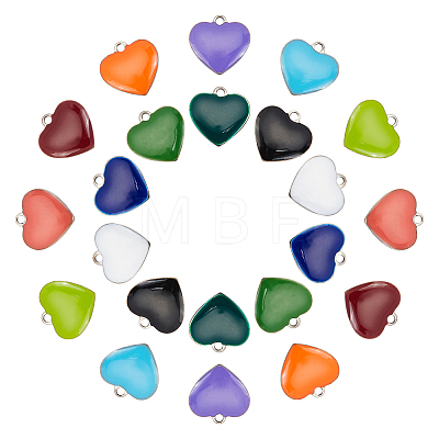 44Pcs 11 Colors 201 Stainless Steel Enamel Charms STAS-DC0003-84-1