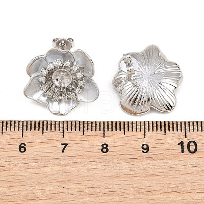 Brass Micro Pave Cubic Zirconia Stud Earring Findings CU-CBAA5EE-04P-01-1