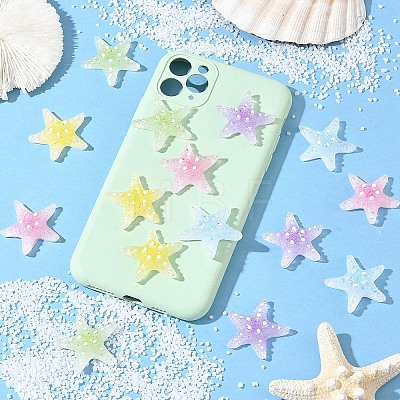 15Pcs 5 Colors Transpant Resin & Paillette Decoden Cabochons CRES-YW0002-86-1