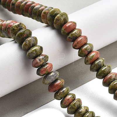 Natural Unakite Beads Strands G-P559-A06-02-1