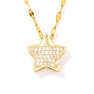 Luxury Brass Clear Cubic Zirconia Star Pendant Fashion Necklaces for Versatile and Stylish Look XT3331-1-1