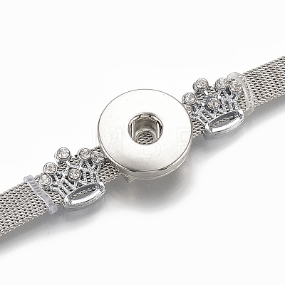 Alloy Rhinestone Snap Cord Bracelet Making BJEW-S136-07-1