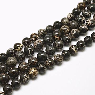 Natural Imperial Jasper Beads Strands G-I122-8mm-11-1