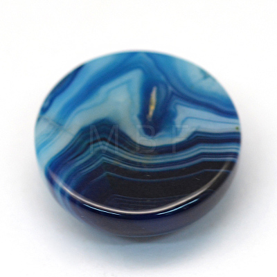 Dyed Natural Striped Agate/Banded Agate Cabochons X-G-R348-20mm-02-1