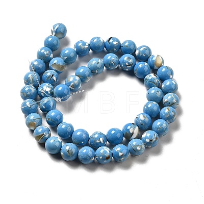 Synthetic Turquoise and Sea Shell Assembled Beads Strands G-D482-01E-04-1