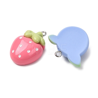 Opaque Resin Imitation Fruit Pendants RESI-B049-01-1