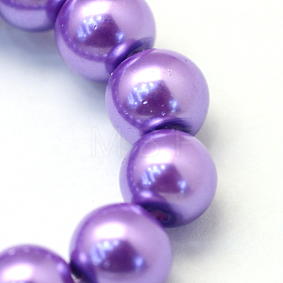 Baking Paint Pearlized Glass Pearl Round Bead Strands X-HY-Q003-12mm-27-1