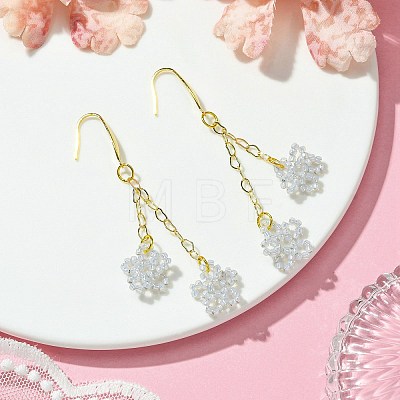 Glass Dangle Earrings EJEW-JE06007-1