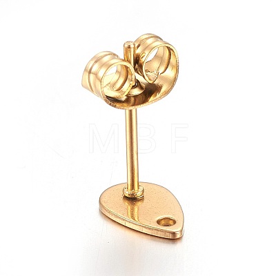 Ion Plating(IP) 304 Stainless Steel Stud Earring Findings X-STAS-L211-05A-G-1