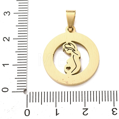 Mother's Day 304 Stainless Steel Enamel Pendants STAS-F368-02A-G-1