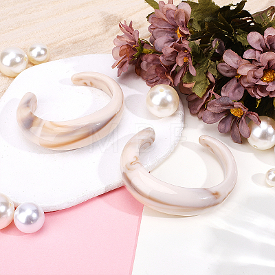 Opaque Acrylic Cuff Bangles for Women BJEW-WH0032-028B-1