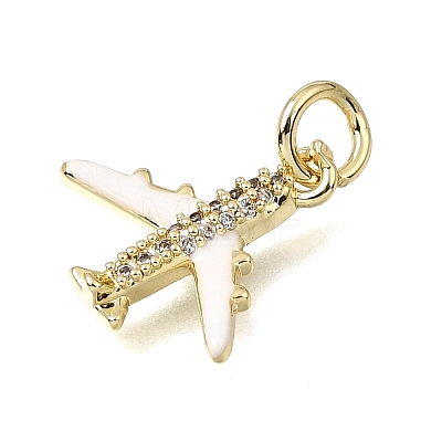 Brass Micro Pave Clear Cubic Zirconia Charms CU-CBAEEA8-36A-G-1