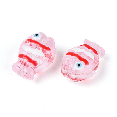 Transparent Glass and Enamel Beads Strands GLAA-T034-01A-1