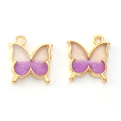 Light Gold Plated Alloy Enamel Pendants X-ENAM-R136-24A-1