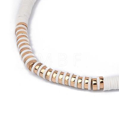Handmade Polymer Clay Heishi Beads Beaded Necklaces NJEW-JN02901-01-1