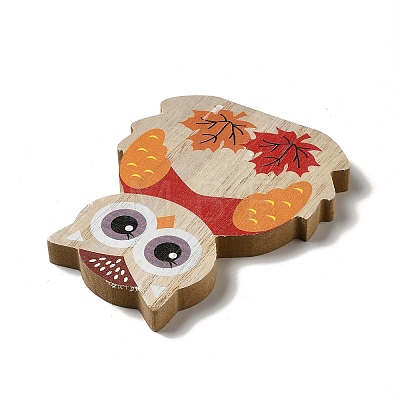 Autumn Single Face Printed Wood Cabochons WOOD-I010-03B-1