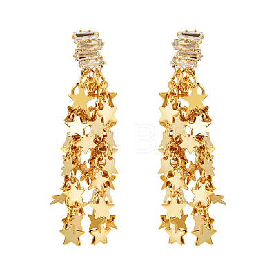 Brass Pave Cubic Zirconia Stud Earrings for Women FS-WG60684-01-1