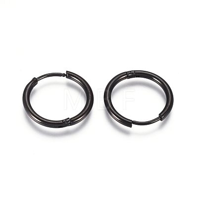 304 Stainless Steel Huggie Hoop Earrings EJEW-G272-02-14mm-B-1