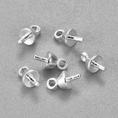 304 Stainless Steel Cup Pearl Peg Bails Pin Pendants STAS-H436-16S-1