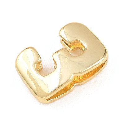 Number 3 Brass Beads KK-B167-B167-26G-03-1