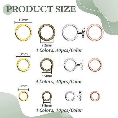 440Pcs 3 Colors Alloy Soldered Closed Jump Rings KK-PH0015-66-1