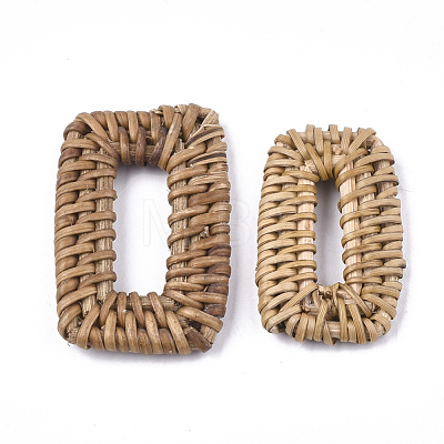 Handmade Reed Cane/Rattan Woven Linking Rings WOVE-T006-009B-1