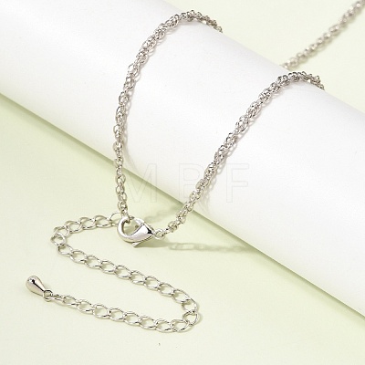 1MM Brass Rope Chain Necklaces NJEW-L013-11P-1