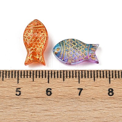 Baking Paint and Golden Metal Enlaced Glass Beads DGLA-T004-22M-1