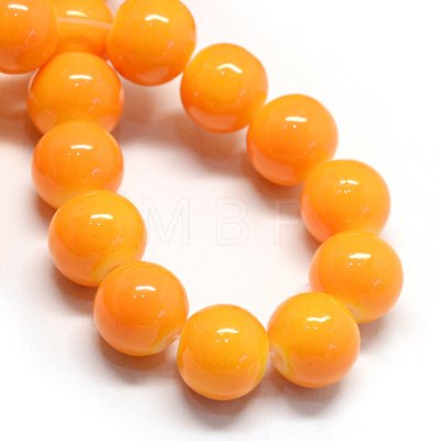 Baking Painted Glass Round Bead Strands X-DGLA-Q020-8mm-12-1