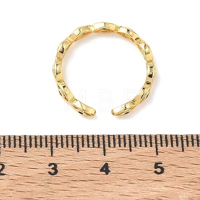 Brass Micro Pave Cubic Zirconia Cuff Open Rings for Women RJEW-K261-18G-1