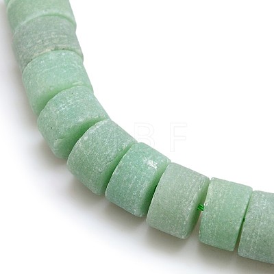 Natural Frosted Gemstone Green Aventurine Beads Strands G-L158-02-1