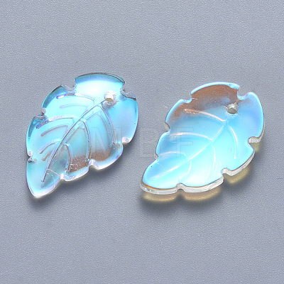 Transparent Spray Painted Glass Pendants GLAA-T016-09-1