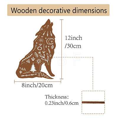 Creative Natural Wooden Wall Hanging Decoration AJEW-WH0331-007-1