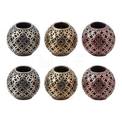6Pcs 3 Colors Brass European Beads KK-ME0004-23-1