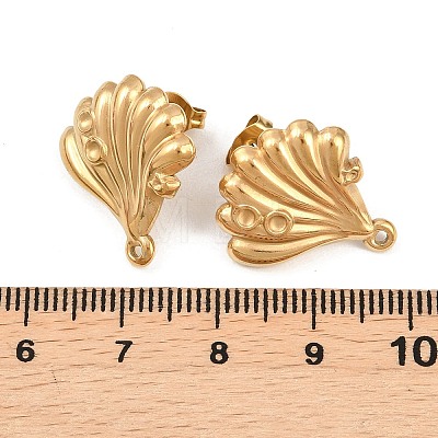 Ion Plating(IP) 304 Stainless Steel Stud Earring Findings LS-STAS-Z175-02G-01-1