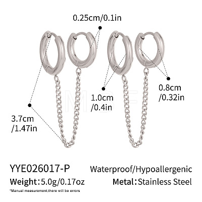 304 Stainless Steel Double Hoop Earrings for Women XJ9052-2-1