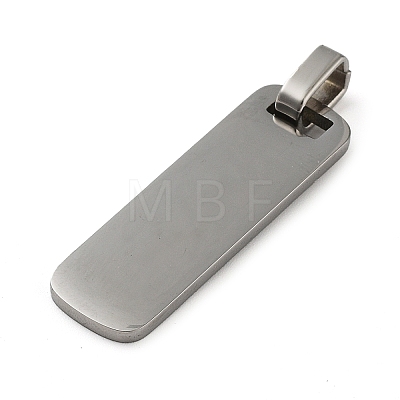 Rectangle 304 Stainless Steel Stamping Blank Tag Pendants STAS-H317-09P-1