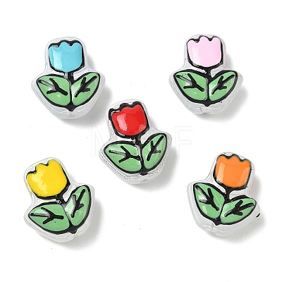 Transparent Glass Enamel Beads LAMP-C023-01-1
