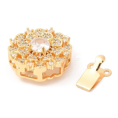 Brass Micro Pave Clear Cubic Zirconia Box Clasps LS-KK-E052-01D-G01-1
