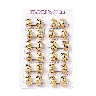 201 Stainless Steel Wide Huggie Hoop Earrings EJEW-D354-16G-1
