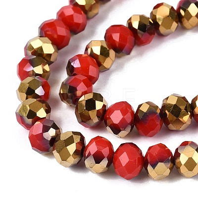 Electroplate Opaque Glass Beads Strands EGLA-A034-P8mm-O10-1