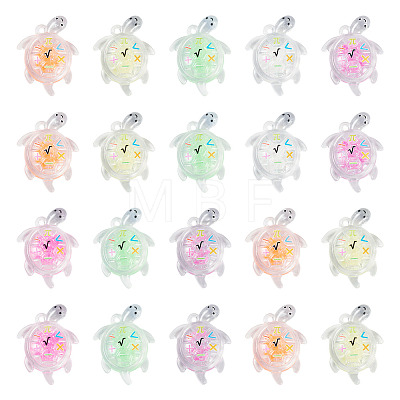 30Pcs Transparent Acrylic and Glitter Powder Pendants TACR-TA0001-91-1