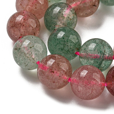 Natural Red and Green Strawberry Quartz Beads Strands G-B099-C03-04-1