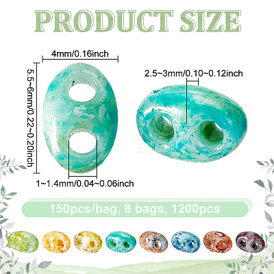 1200Pcs Picasso Glass Seed Beads EGLA-NB0001-33-1