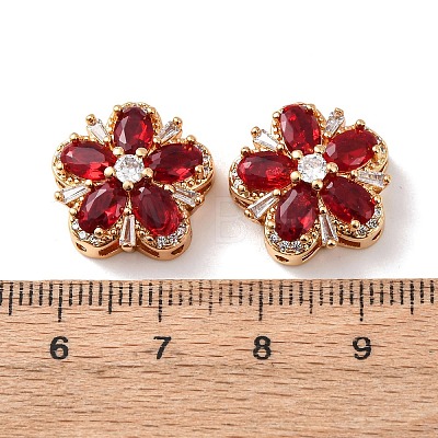 Brass Micro Pave Cubic Zirconia Beads KK-A284-19G-01-1