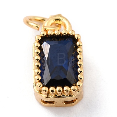 Real 18K Gold Plated Brass Inlaid Cubic Zirconia Charms ZIRC-L100-075G-05-1